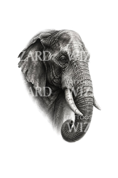 老象肖像纹身插画