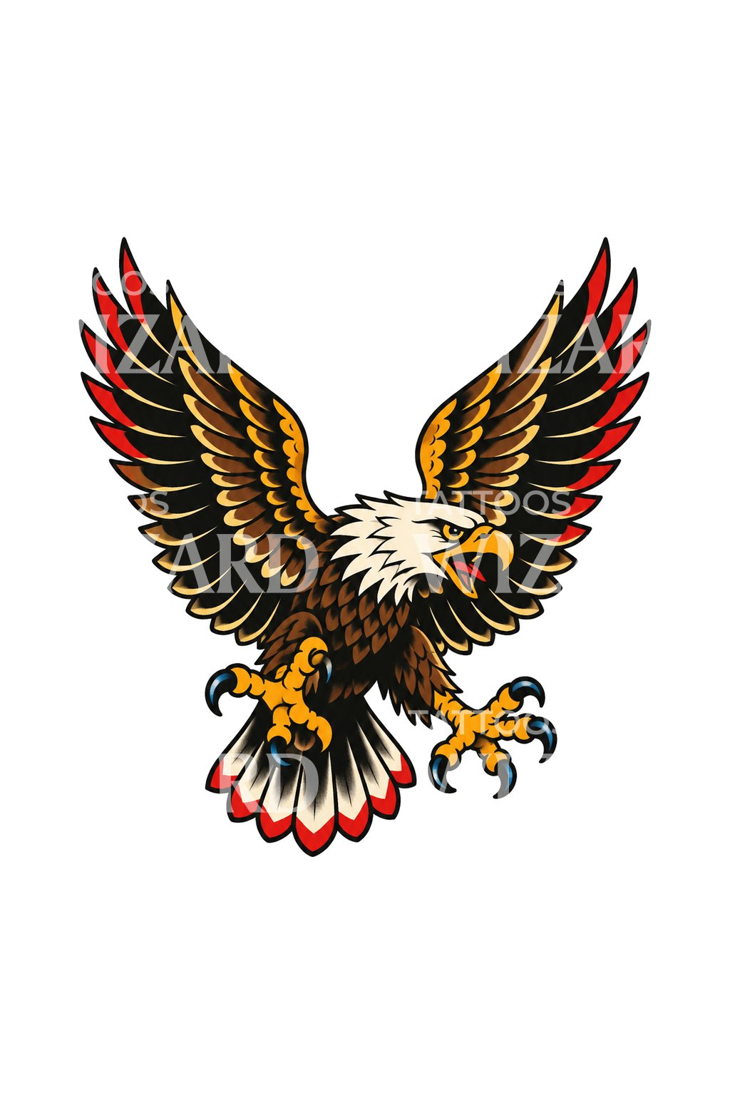 Old School Screaming Eagle Tattoo Design