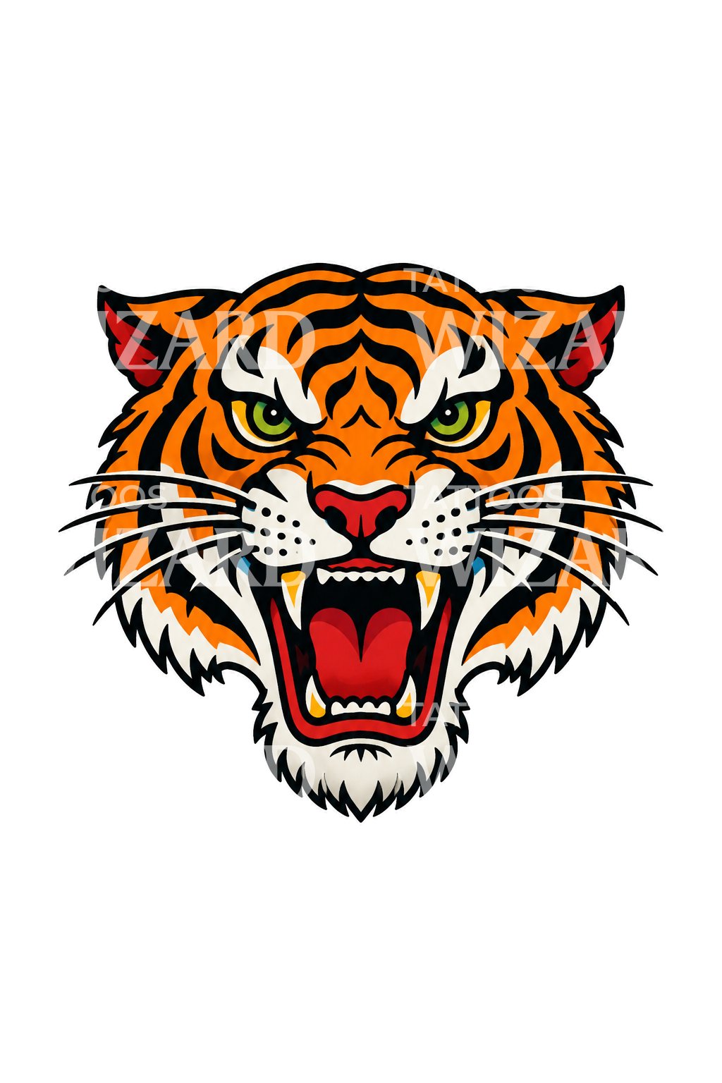 Ideia de tatuagem de tigre old school