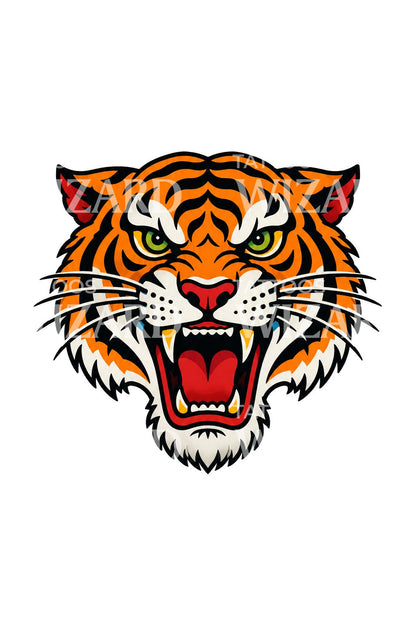 Ideia de tatuagem de tigre old school