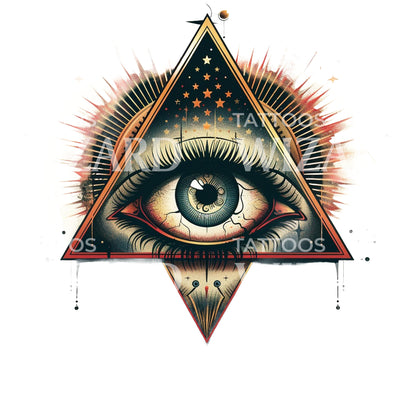 Eye in a Triangle Old School Tattoo Design