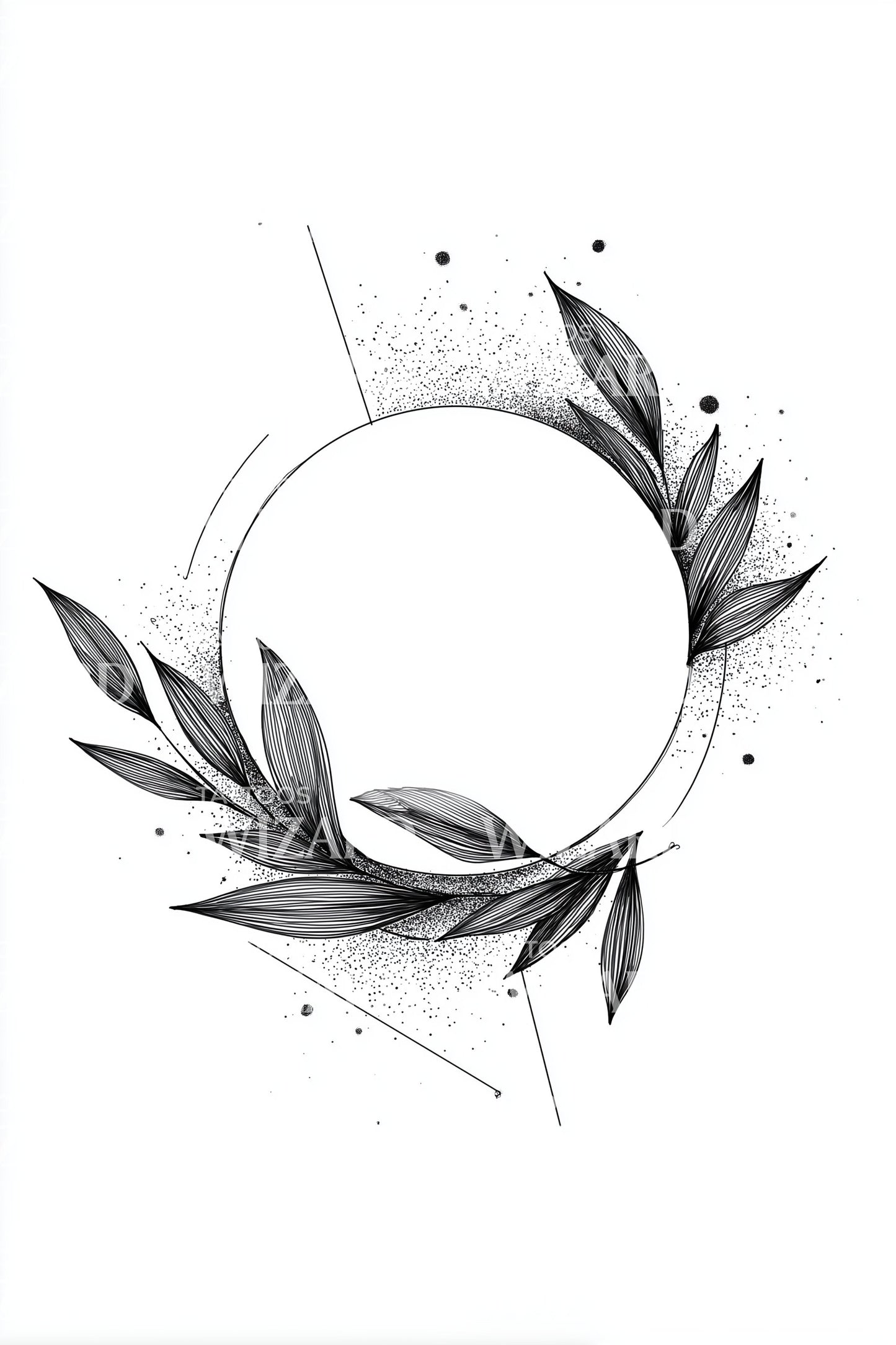 Olive Branch Circle Tattoo Design