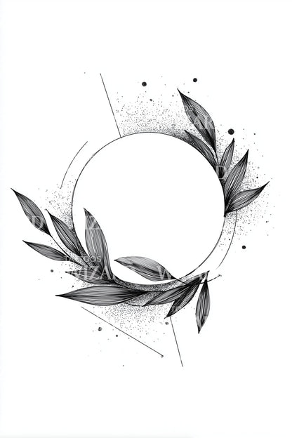 Olive Branch Circle Tattoo Design