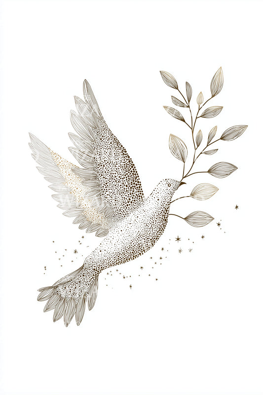 Olive Branch Dove Tattoo Design