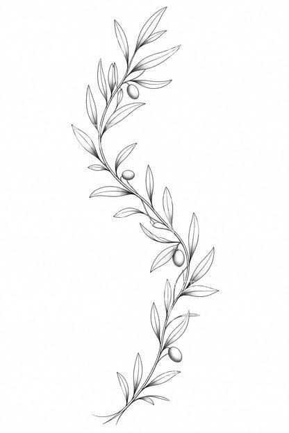 Olive Branch Tattoo Design