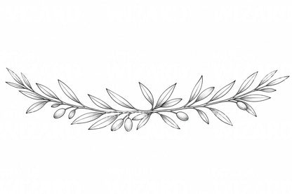 Olivengrein Krans Tatoveringsdesign