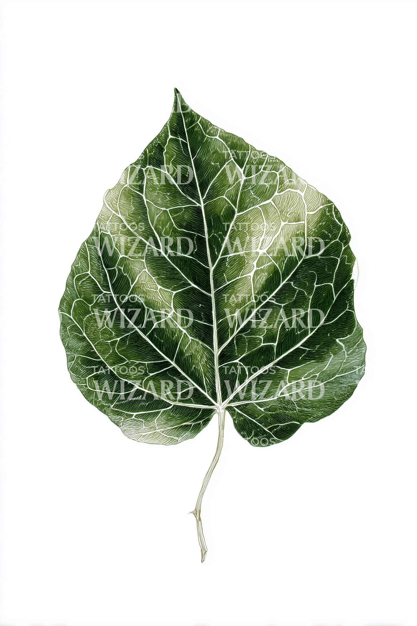 Olive Heart Leaf Tattoo Idea