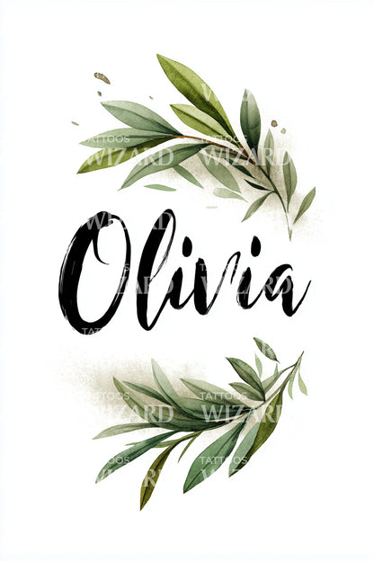 Olivia Green Olive Tattoo Design