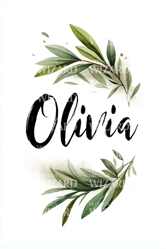 Olivia Green Olive Tattoo Design