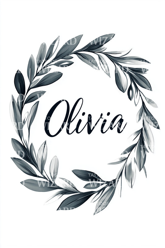 Olivia Laurel Wreath Tattoo Design