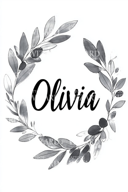 Olivia Olive Wreath Tattoo Design