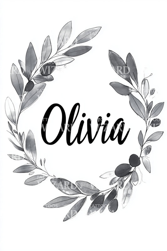Olivia Olive Wreath Tattoo Design