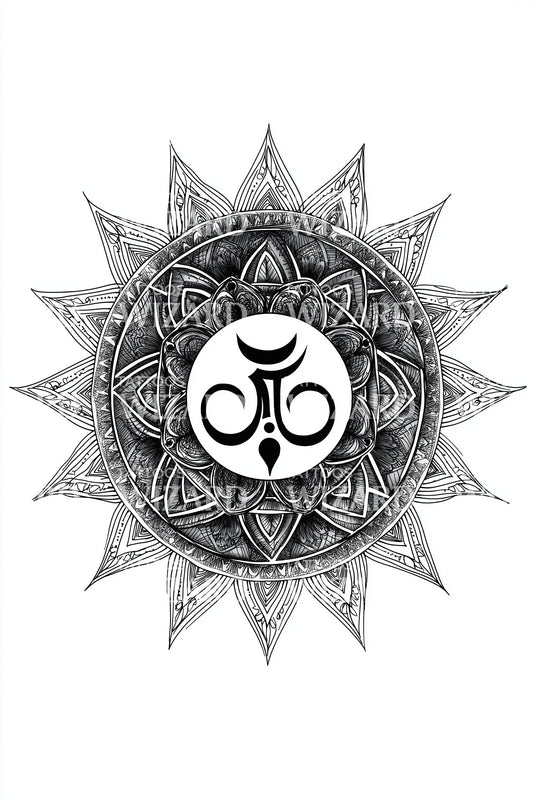 Om Mandala Star Tattoo Design