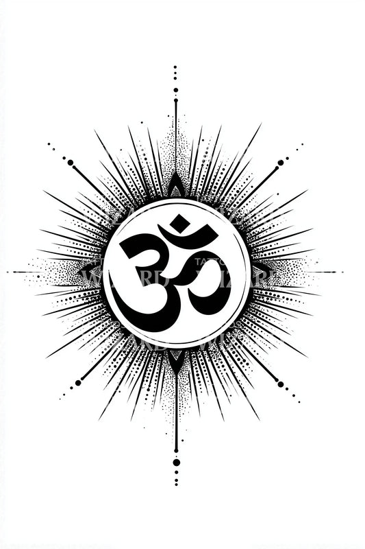 Om Sacred Rays Tattoo Design