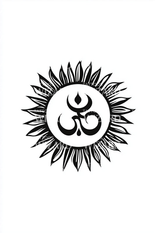 Om Solar Circle Tattoo Design