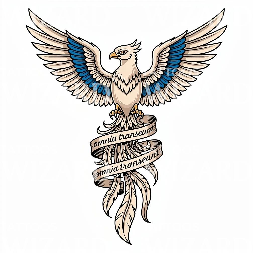 Omnia Transeunt Adler Tattoo-Design