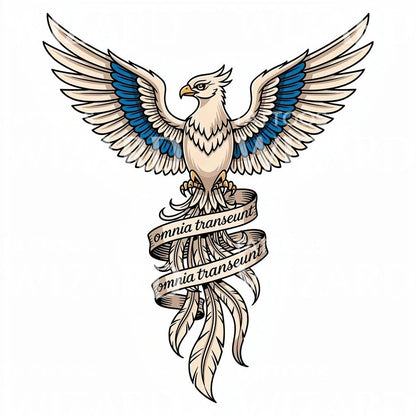 Omnia Transeunt Adler Tattoo-Design