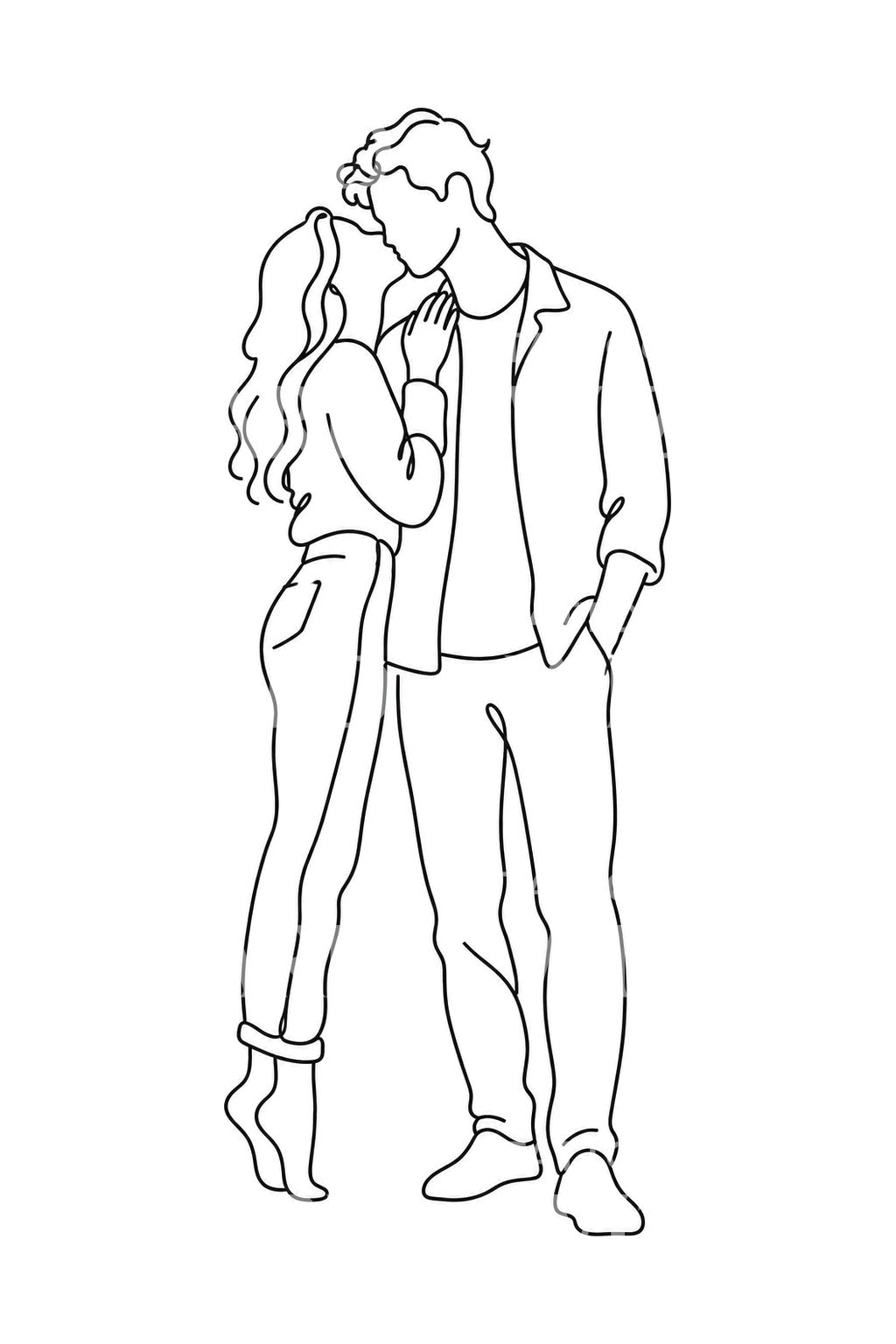 On Tiptoe for a Kiss Tattoo Design