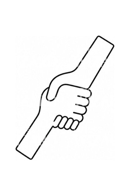 One Line Clasped Hands Tattoo Design
