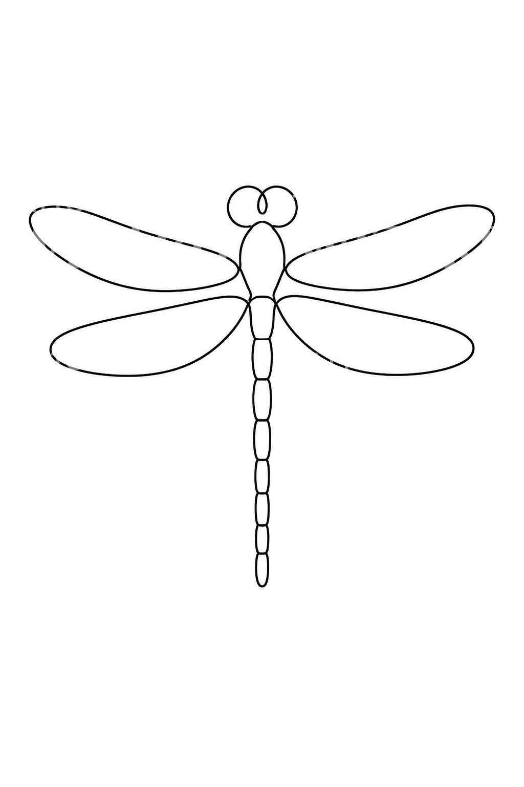 Tattoo-Idee einer ruhenden Libelle in einer Linie