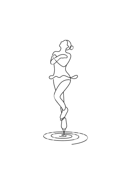 Tetoválásminta | One Line Figure Skater Spin Tattoo Design