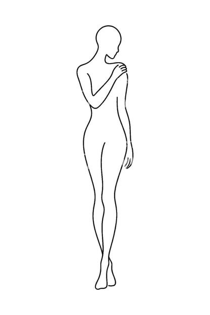 어깨 위 손 원라인 타투 디자인