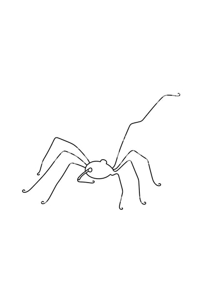 Desain Tato Harvestman Satu Garis