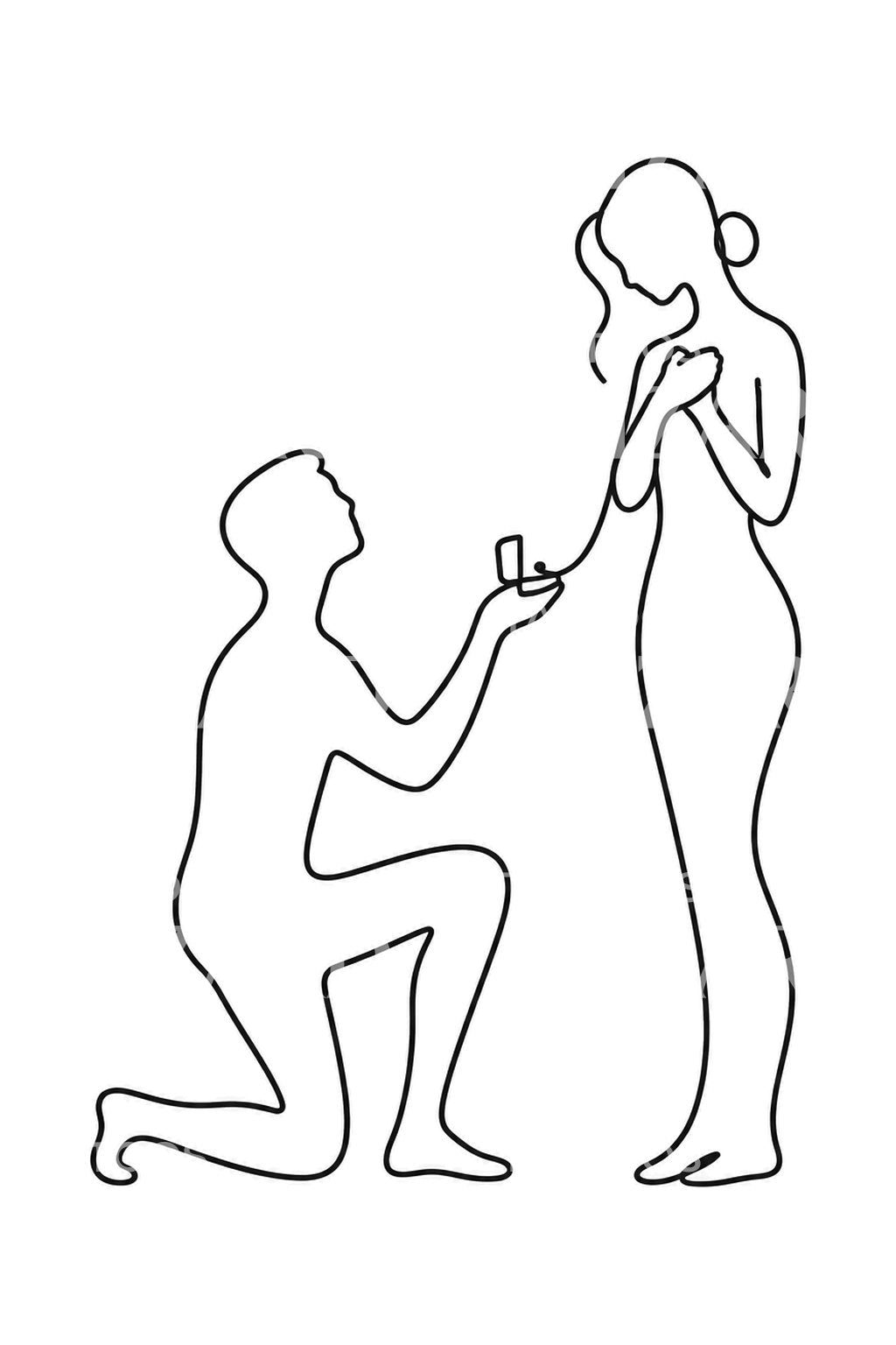 One Line Marriage Proposal Tattoo Idea