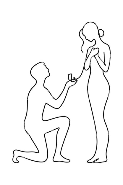 One Line Marriage Proposal Tattoo Idea