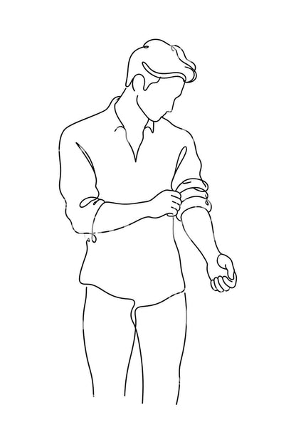 One Line Rolling Up a Sleeve Tattoo Design