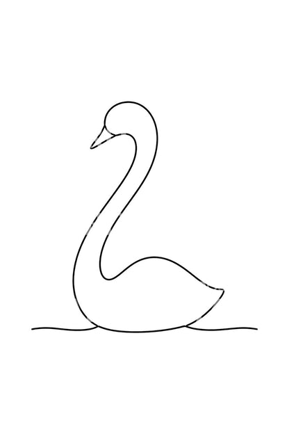 Tattoo-Idee: Schwan in einer Linie auf stillem Wasser