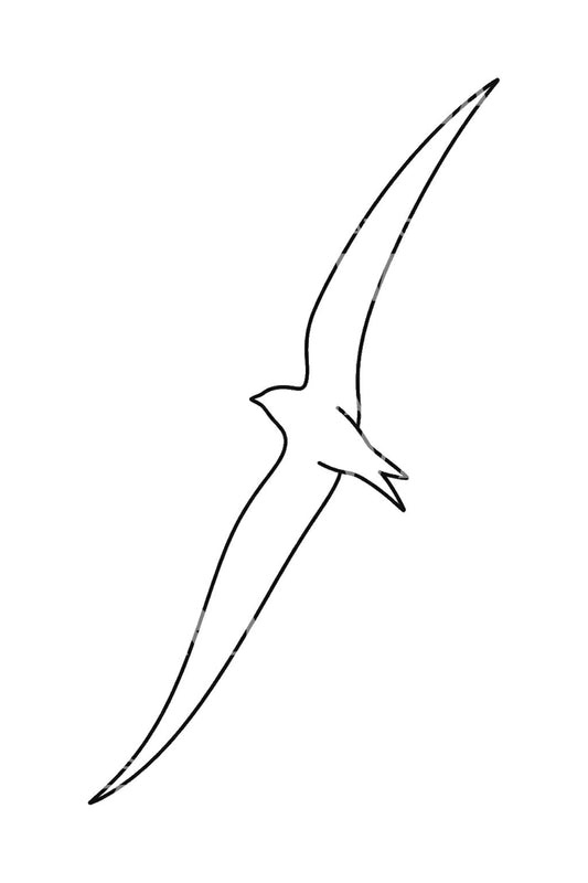 Desain tato burung walet swift satu garis