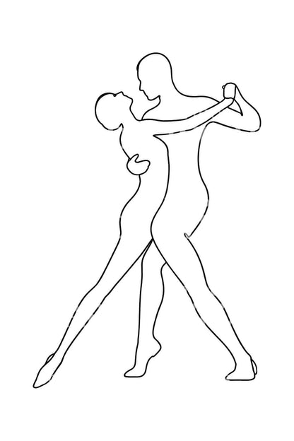 One-Line-Tango-Paar-Tattoo-Design
