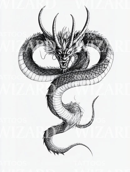 Design del Tatuaggio Drago Demone Oni