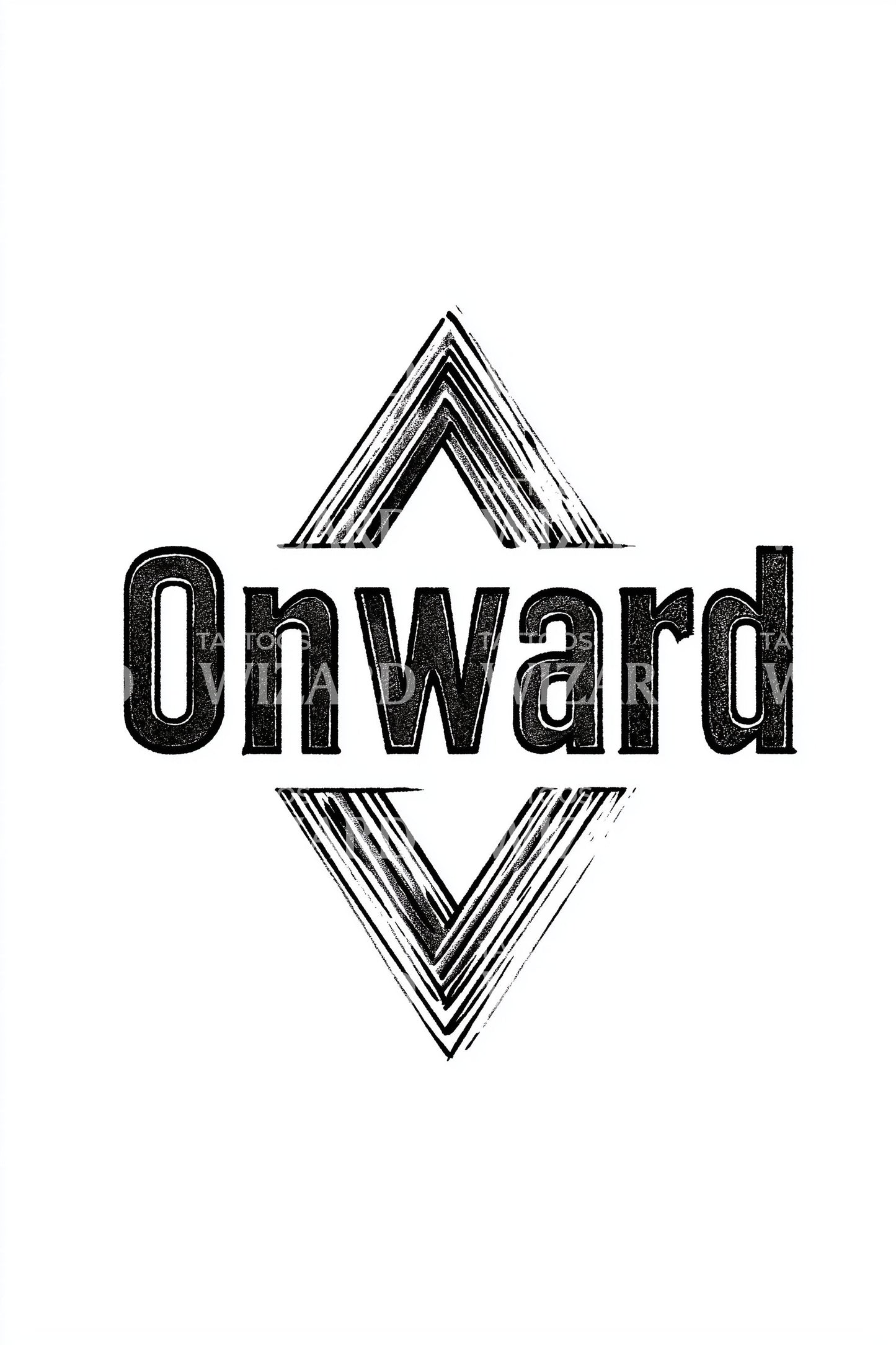 Onward Diamond Frame Tattoo Design