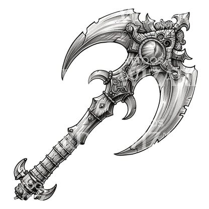 Double Sided Viking Axe Tattoo Design