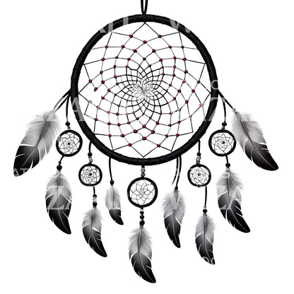 Neotraditional Native Dreamcatcher Tattoo Design