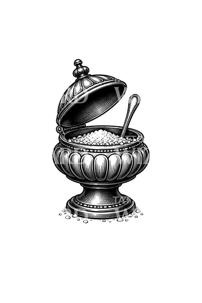 Open Salt Cellar Tattoo Design