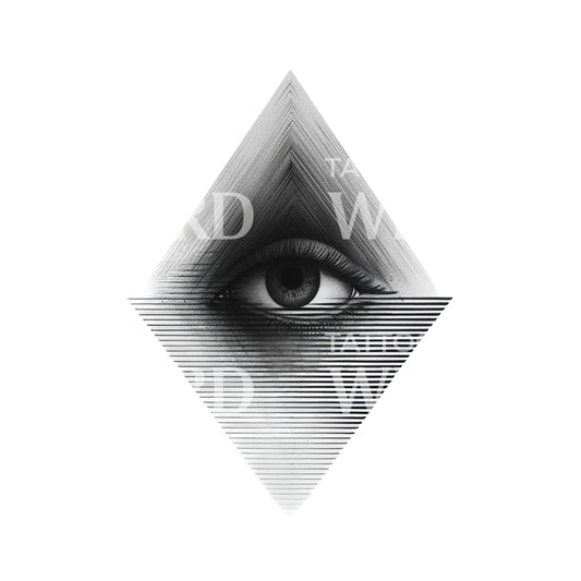 Optical Illusion Eye Triangle Tattoo Design