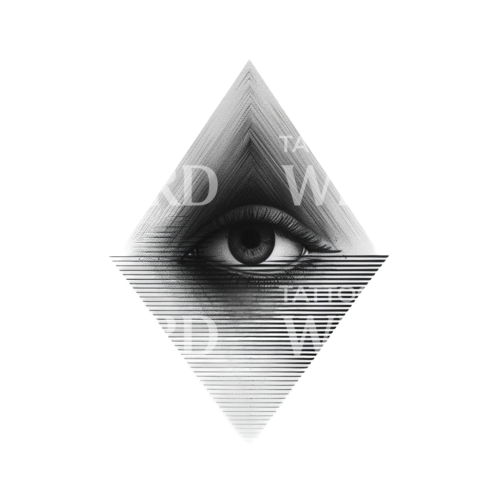 Conception de tatouage de triangle oculaire d'illusion d'optique