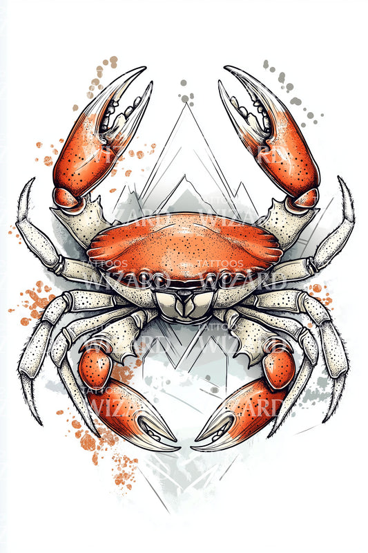 Orange Crab Splash Tattoo Idea