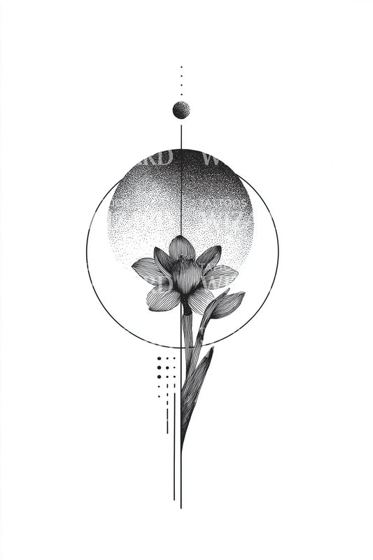 Orb Daffodil Serenity Tattoo Design