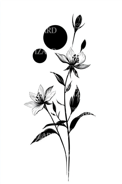 Idea de tatuaje de flor de jazmín Orbit