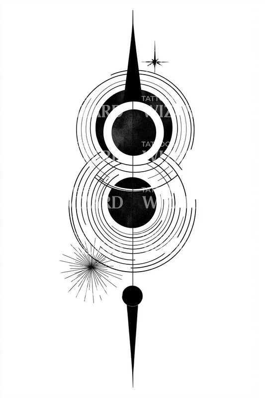 Orbit Spear Totem Tattoo Design