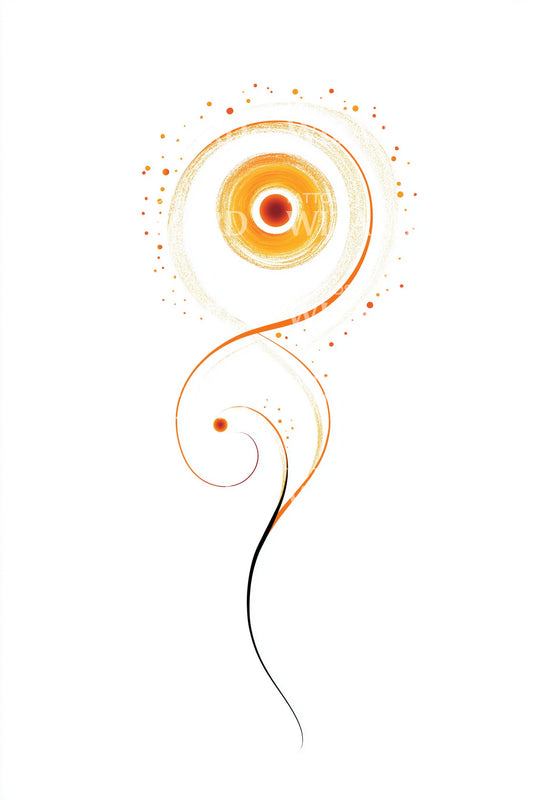 Orbit Sun Swirl Tattoo Design