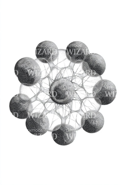 Orbital Cell Cluster Tattoo Design