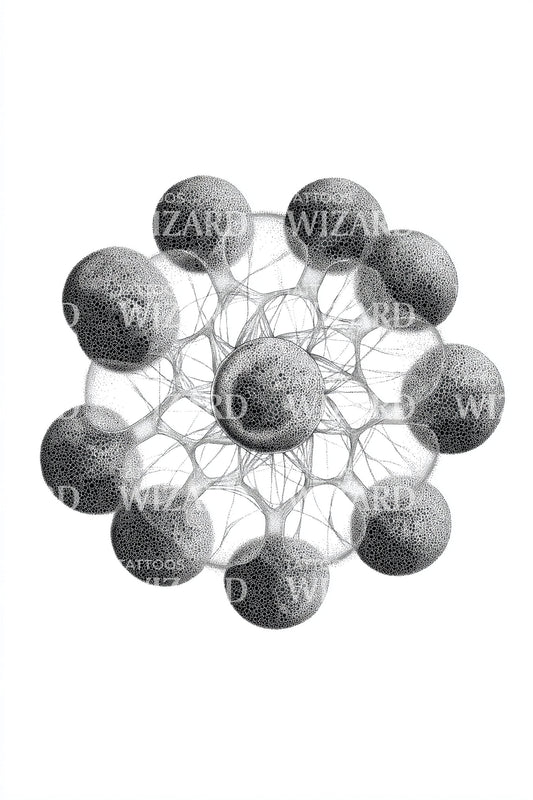 Orbital Cell Cluster Tattoo Design