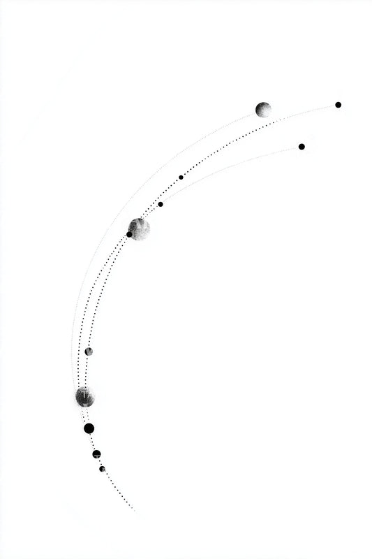 Orbital Curve Planets Tattoo Design