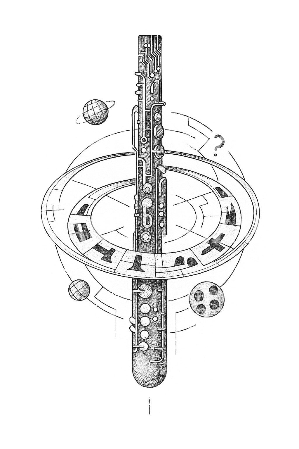 Orbital Gaming Spire Tattoo Illustration