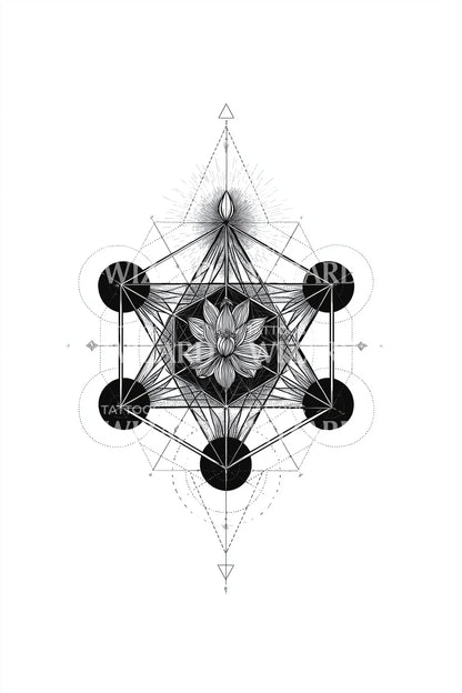 Ilustración de tatuaje de arreglo de pétalos orbitales